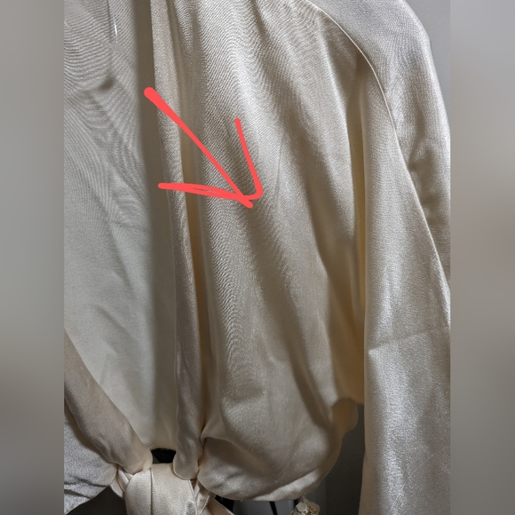 11. NWOT SHONA JOY LA LUNE TIE FRONT BIAS MIDI DRESS IN CREAM - Picture 10 of 11